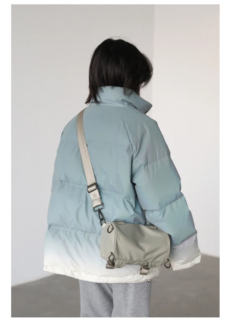 CHIC VEN Women's Down Coat Reflective Gradient Thickened Women Bread Coats 90 White Duck Down Jacket Warm Overcoat Winter 2024