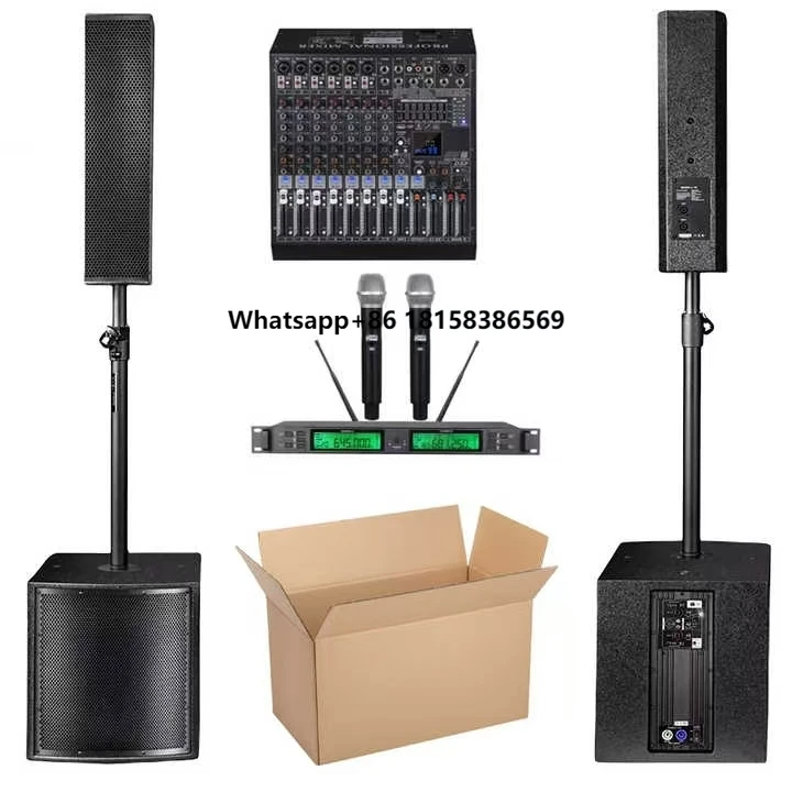 

DBK Sound Equipment Set 4*4 Inch Column Array Speaker Powered 15inch Subwoofer With Amp Active Speaker PA System