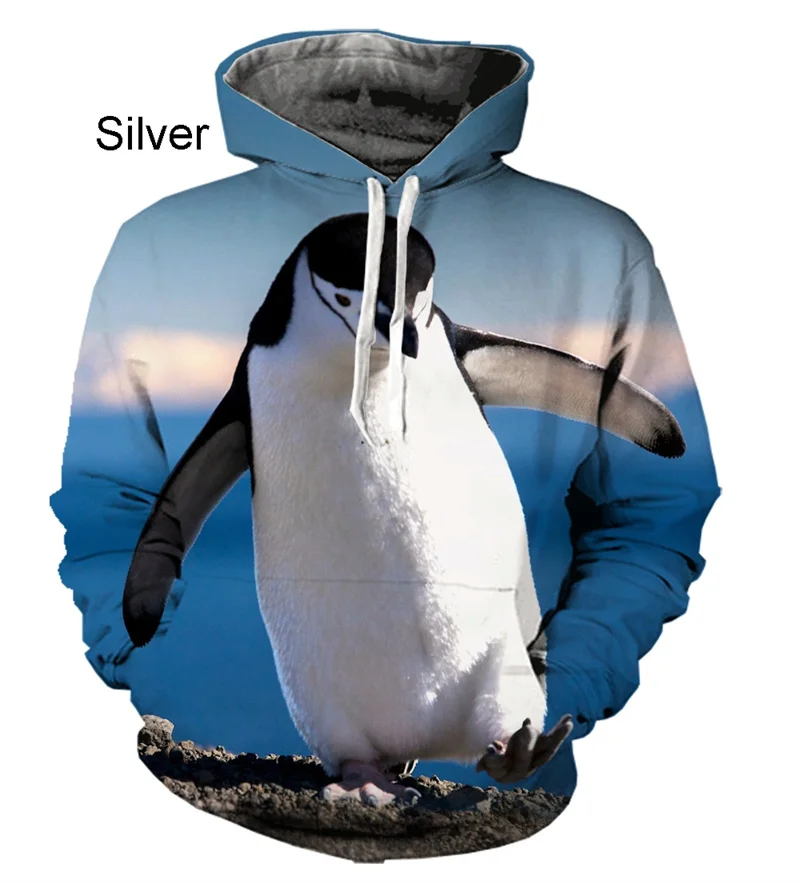 3D Cute Penguin Printed Hoodies Animal Graphic Hooded Hoody Kid Fashion Streetwear Sweatshirts Funny Harajuku Clothes Hoodie Top
