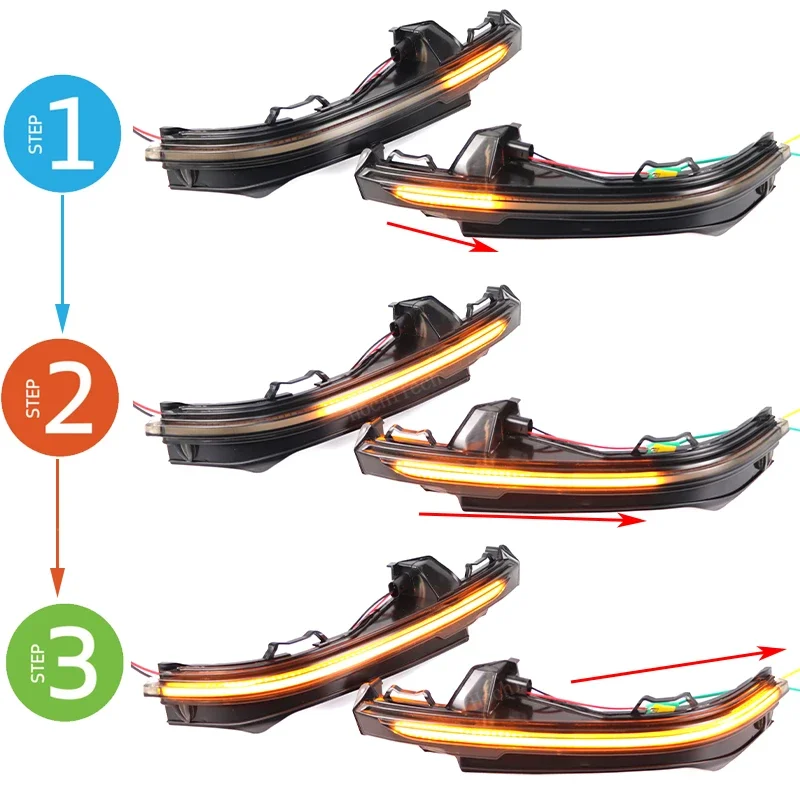 Dynamic Black LED Turn Signal Light Sequential Rearview Mirror Light For Audi Q5 SQ5 FY 2018-23, Q7 SQ7 4M 2016-2023
