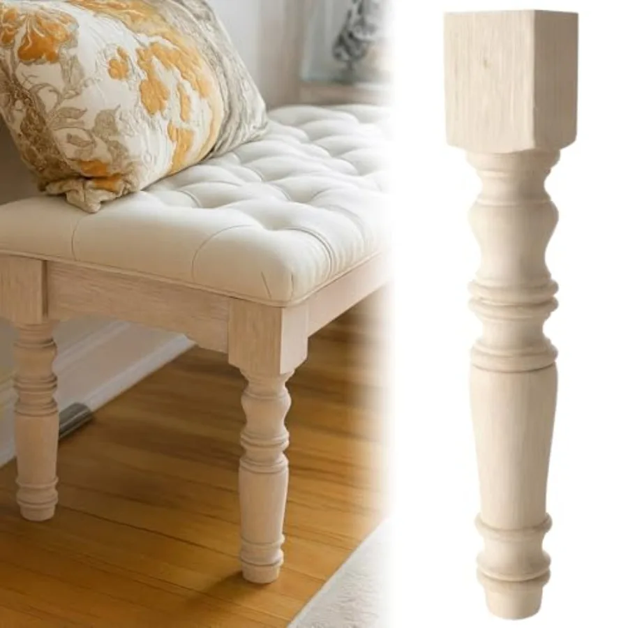 

Комплект незаконченных ножек для кухонного острова в стиле фермерского дома, из массива каучукового дерева, с резными панелями, для стола или шкафа, 16 выс. x 0.6 дюйма