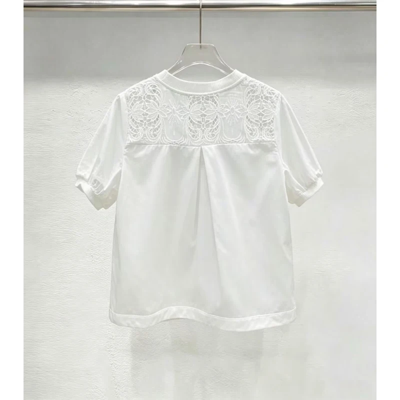 Loose Fit round Neck Short Sleeve Women's Shirt Drawstring Hem Casual Style Slimming Effect Summer New Design Overhead Top