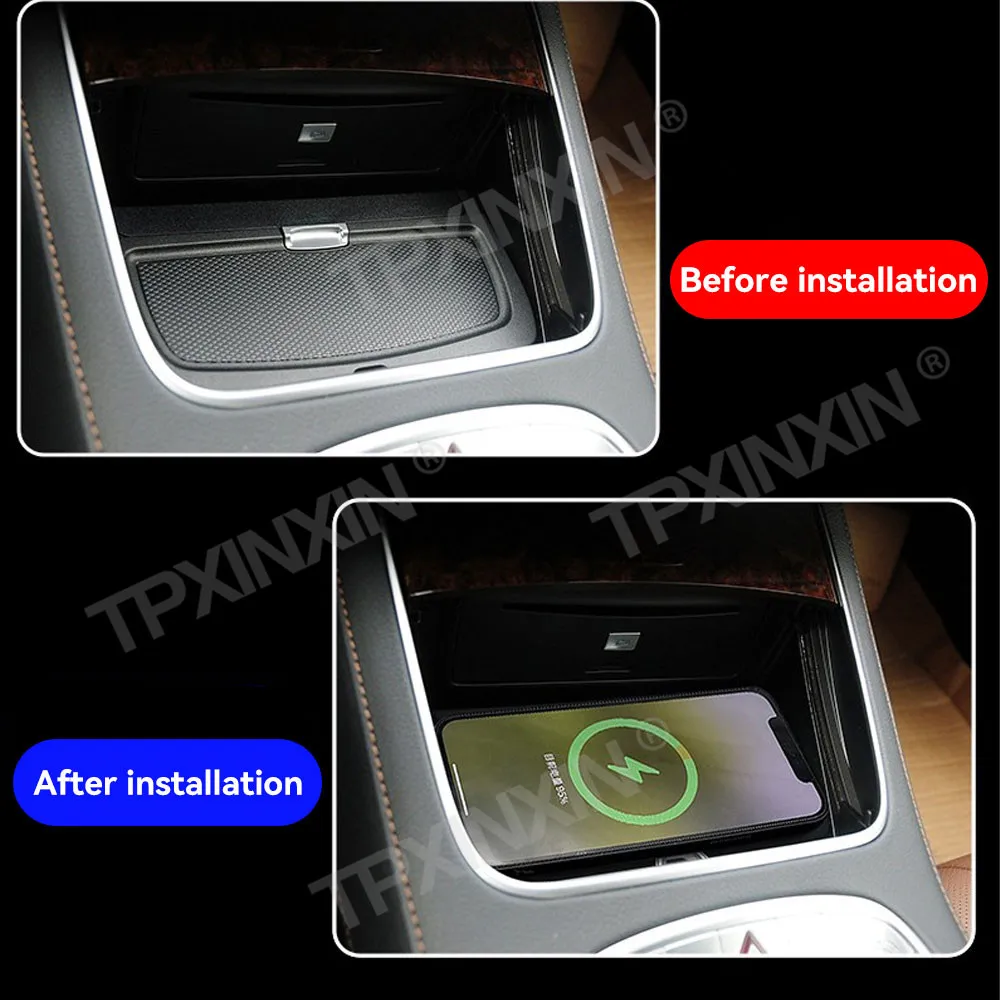 For Mercedes-Benz S 2014-2017 Quick QI Car Wireless Charger Fast Charging Intelligent Infrared Mobile Phone Dashboard