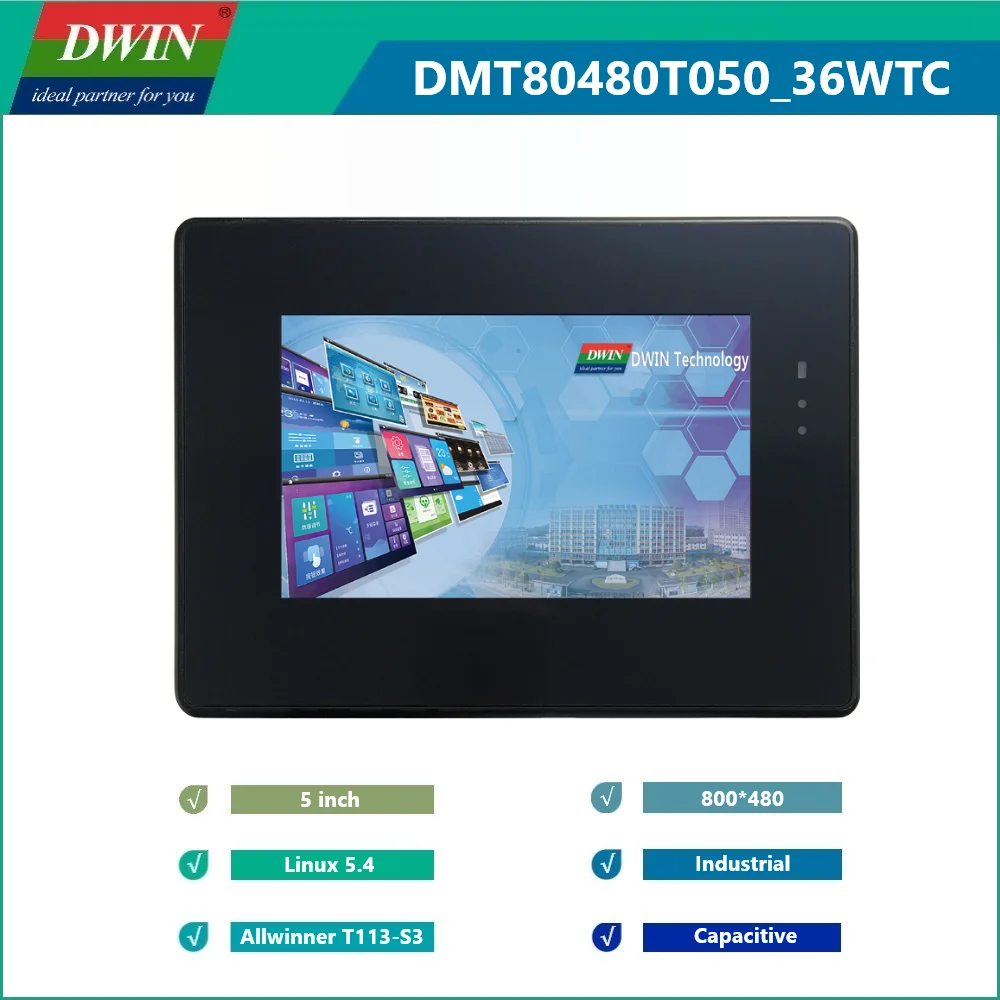 

DWIN Linux Touch Display Linux5.4 Dual-core 5.0-inch 800*480 Pixels Industrial Grade IPS TFT LCD Module CAN Supported With Shell