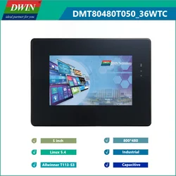 Pantalla táctil DWIN Linux Linux5.4 de doble núcleo, 5,0 pulgadas, 800x480 píxeles, módulo LCD IPS TFT de Grado Industrial, compatible con carcasa