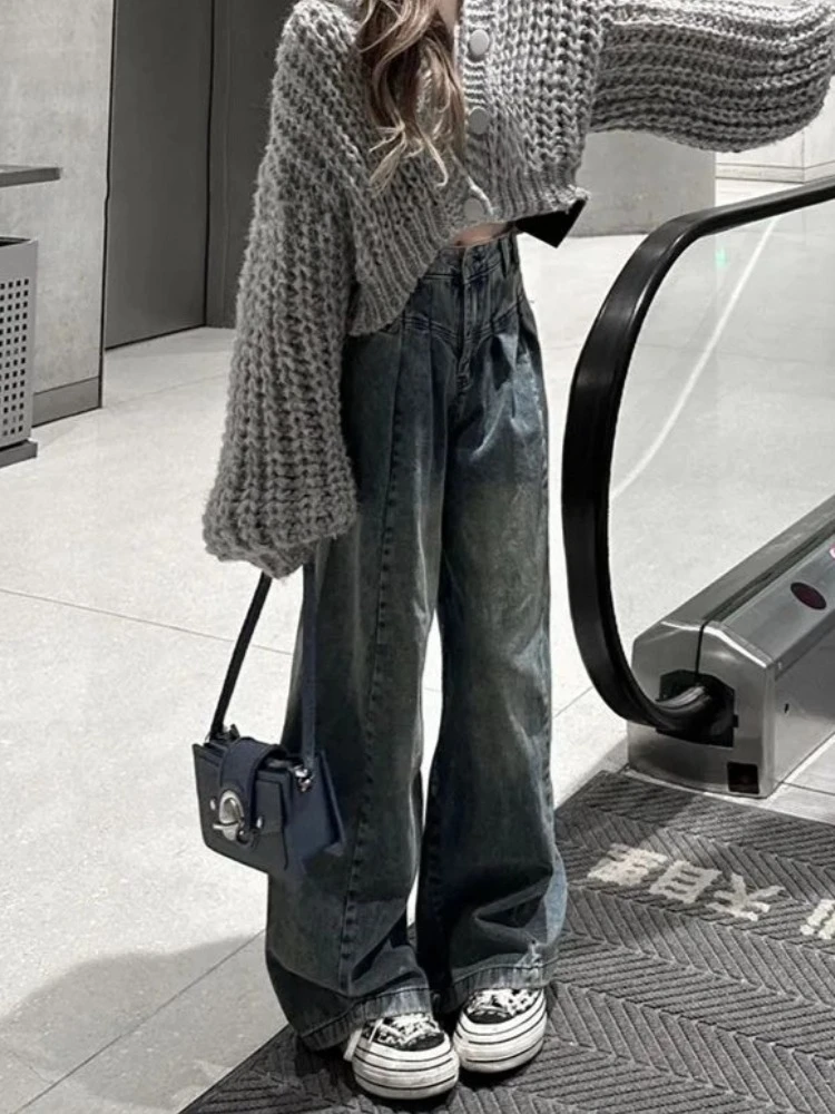 

Jeans Women Loose High Street Vintage Style Full Length Fashion All-match Denim Retro Spring Fall Ins Chic Femme Empire Trouser