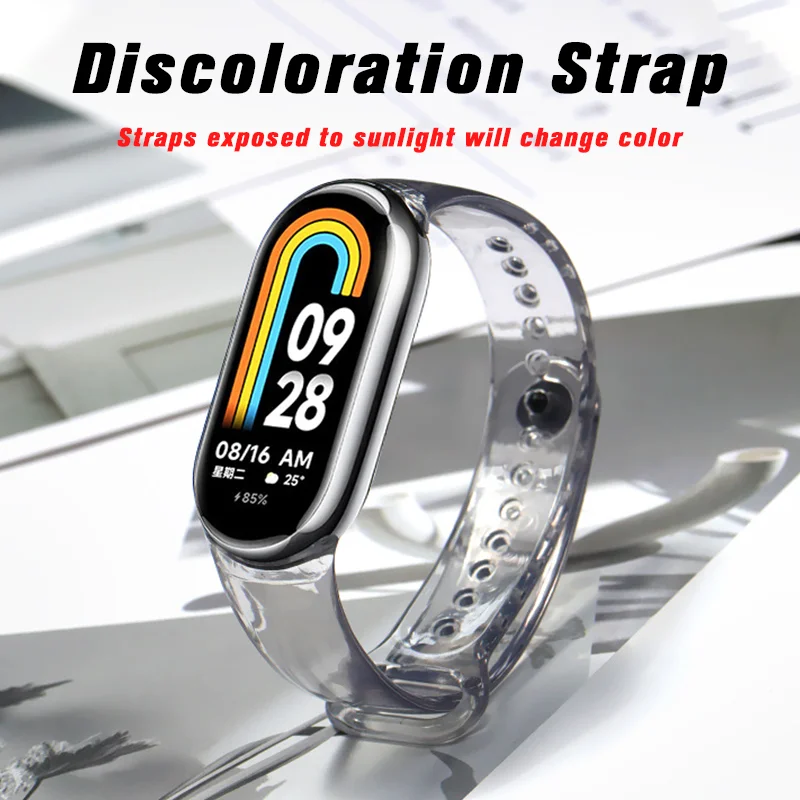 

Luxury Gradient Strap for Xiaomi Mi Band 8 Bracelet Sport silicone Smartwatch Watchband MiBand 8 TPU Wriststrap