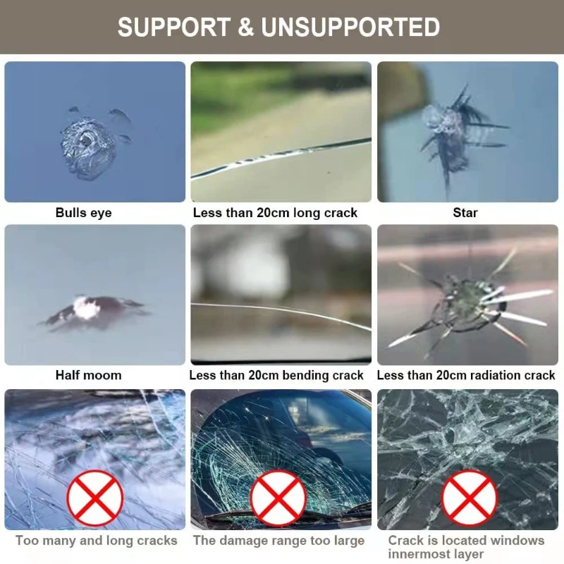 زجاج سيارة متصدع أدوات إصلاح لتقوم بها بنفسك السيارات زجاج النافذة نانو إصلاح السائل الزجاج الأمامي خدش الكراك استعادة 1/2 قطعة