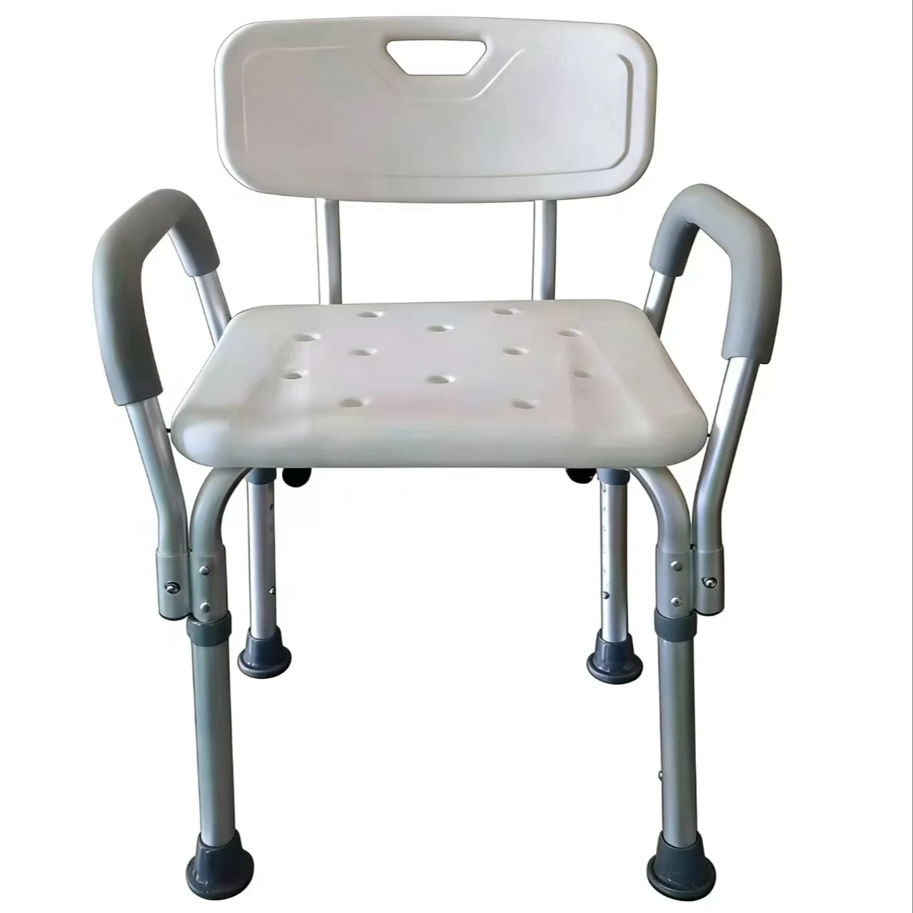Adjustable Square Shower Chair with Tool-Free Assembly for Rehabilitation Therapy Supplies