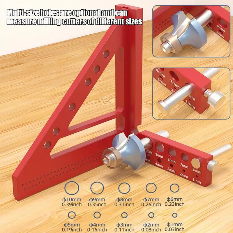 

Multi-Angle Measuring Ruler Woodworking Drawing Liner Scriber With Pin Square Measuring Miter Triangle Tool Portable Aluminum