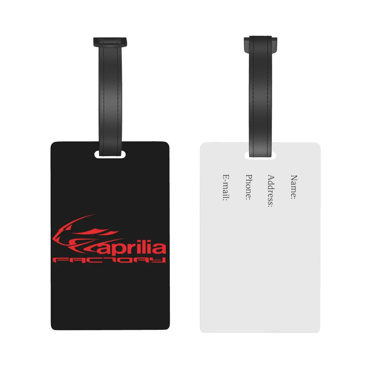 Aprilia Factory Etichette per bagagli rosse Accessori per valigie Etichetta per imbarco per bagagli di moda da viaggio Porta etichette portatile ID Nome Indirizzo