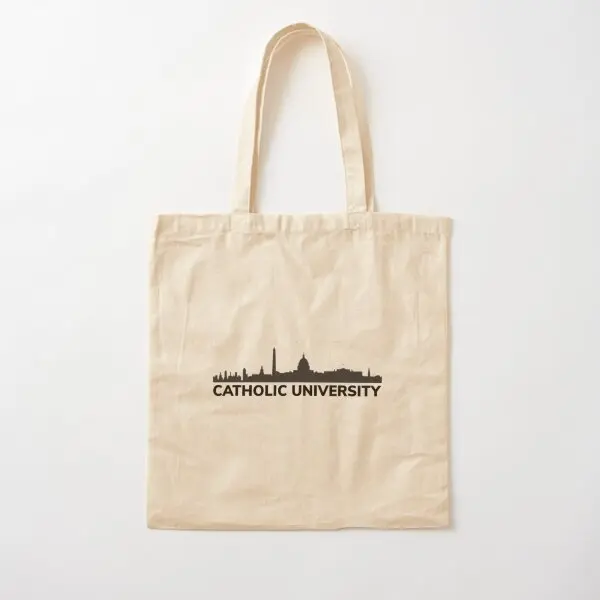 Catholic University Dc Cityscape Cotton  Canvas Bag Printed Ladies Unisex Shoulder Bag Fashion Designer Tote Handbag Fabric