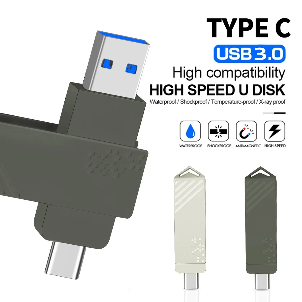 

High Speed Type-c USB 3.0 Flash Drives Pendrive Memory Storage Pen Stick Disk On Key 32GB 64GB 128GB 256G Flashdrive