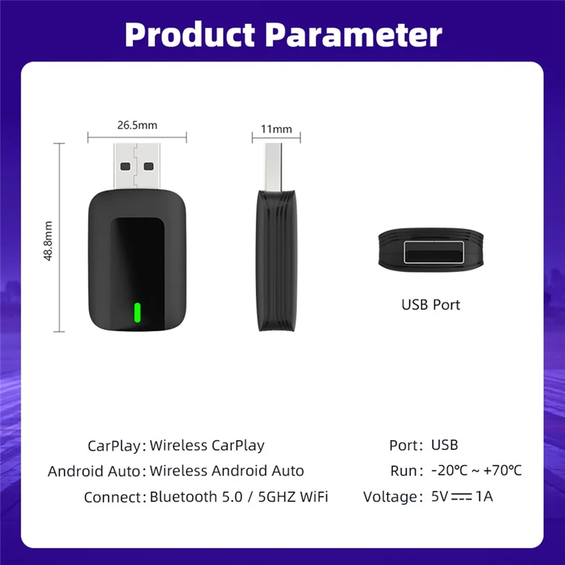 Wired To Wireless Carplay Android Auto Wireless Car Adapter Smart Mini Box Plug And Play Wifi 2 In 1 Car AI Box