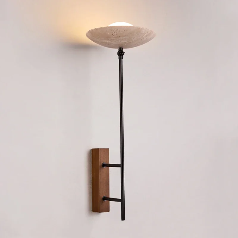 

Wabi Sabi Designer LED Sconce Lamp Creative Studio Natural Stone Decorative Wall Lamp for Japanese Minimalist Home Living Room