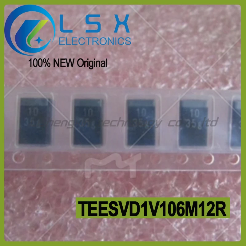 50-100pcs 35V10UF Surface mount Tantalum Capacitor Audio High Temperature TEESVD1V106M12R D-type 7343