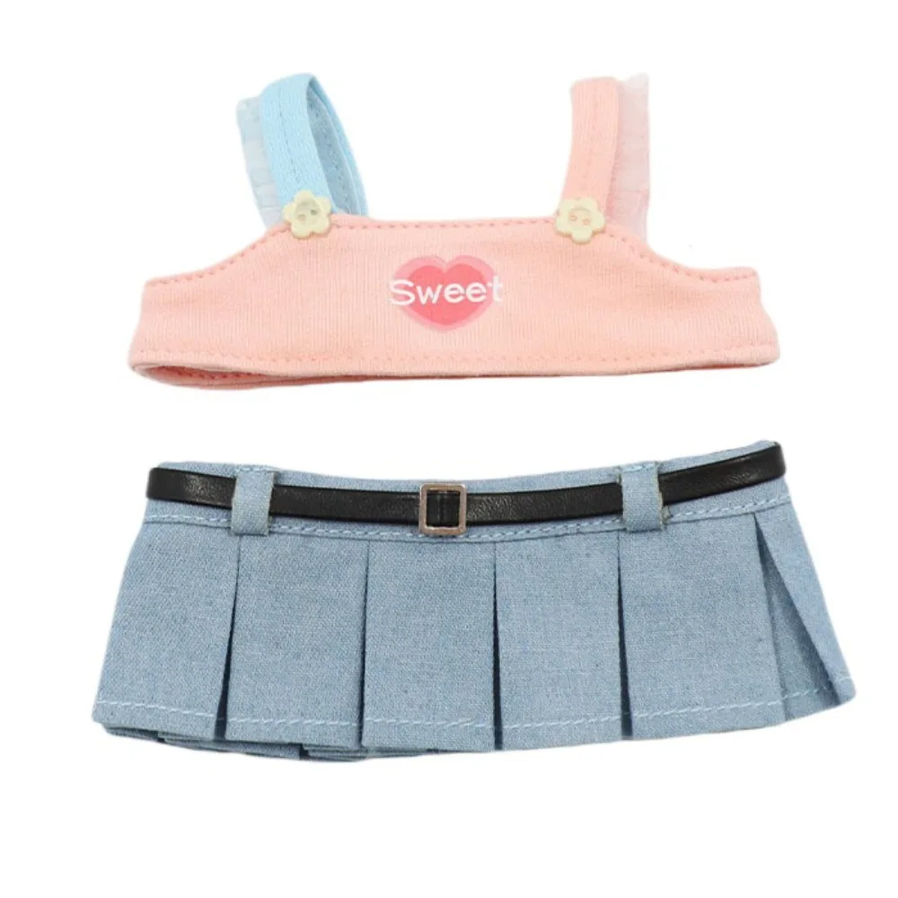

JK Skirt 20cm Cotton Doll's Clothes Colorful Hat Multi Color Cotton Doll Outfit Dress Tank Tops Outfit