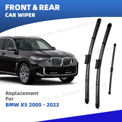 Escobilla limpiaparabrisas delantera y trasera LHD para BMW X5 E53 E70 F15 G05 2000 - 2023 3 piezas accesorios para ventana de parabrisas 2010 2015 2020