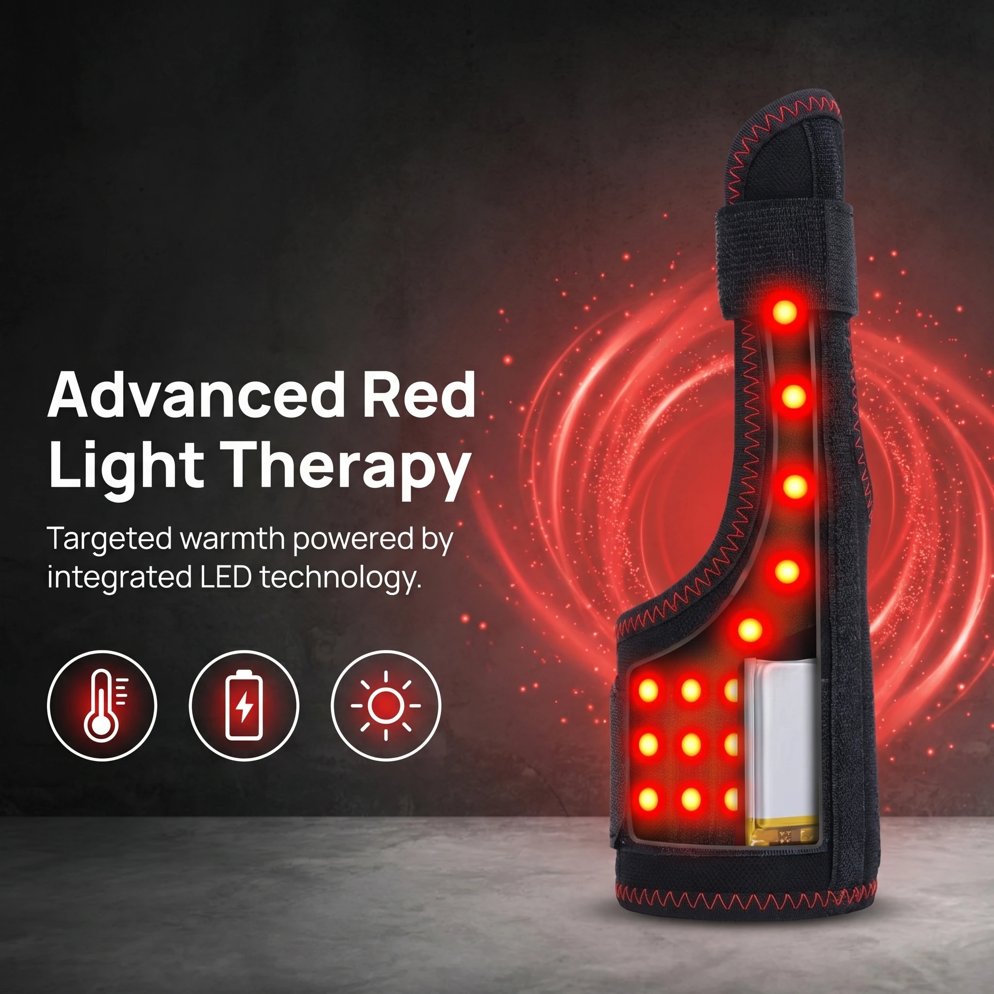 

Portable Wireless Red Light Heated Pad, 660nm Red Light, 3-Gear Modes, Wrist Muscle Relax, Joint Comfort, Hand Care