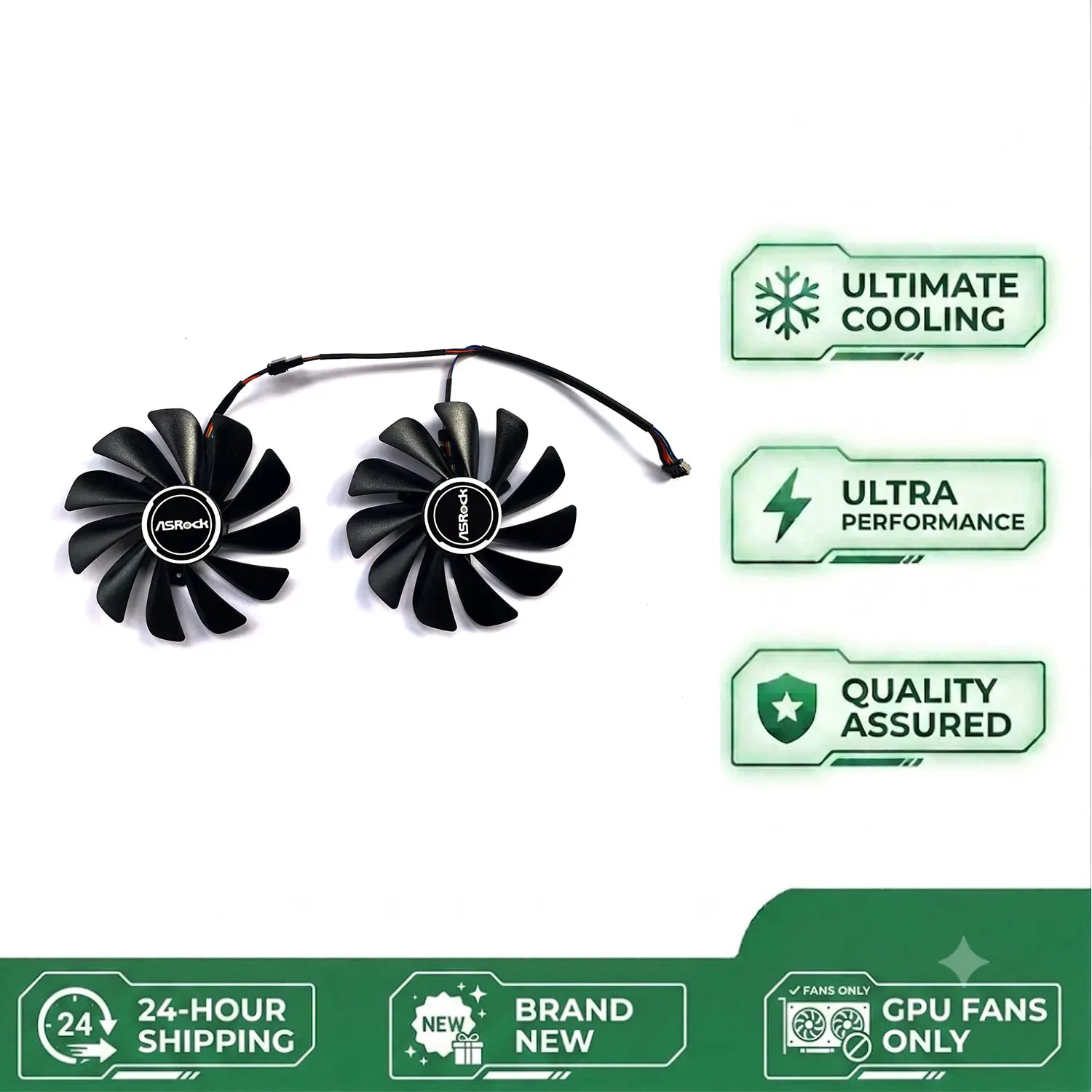 Brand new cooler fan for Asrock Radeon RX 5700 XT 5700XT graphics card CF1010U12S FDC10U12S9-C 95MM 4PIN view 2
