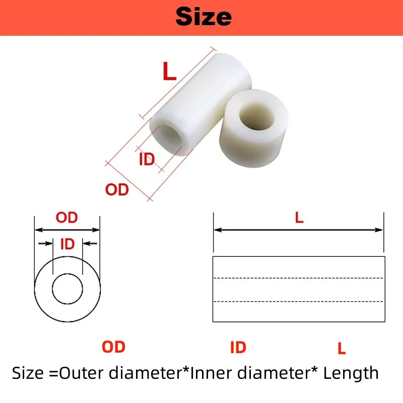 M3M4M5M6M8 ABS Isolation Column Plastic Insulation Nylon Stud Pad High Washer Gasket PCB Circuit Board Support Column Spacer