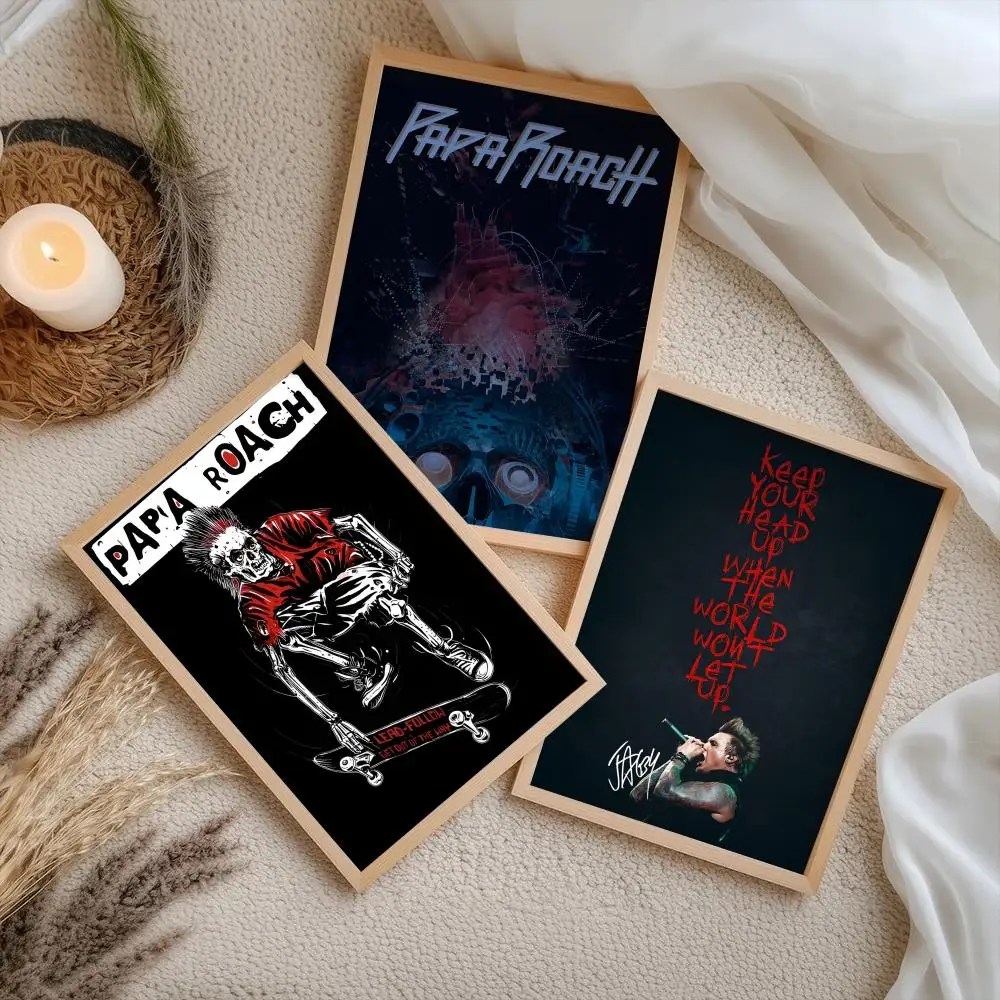 P-Papa Roach Poster Stickers Self-Adhesive Painting Mural Decor Wall Decals for Bedroom Living Room Home HD Gift