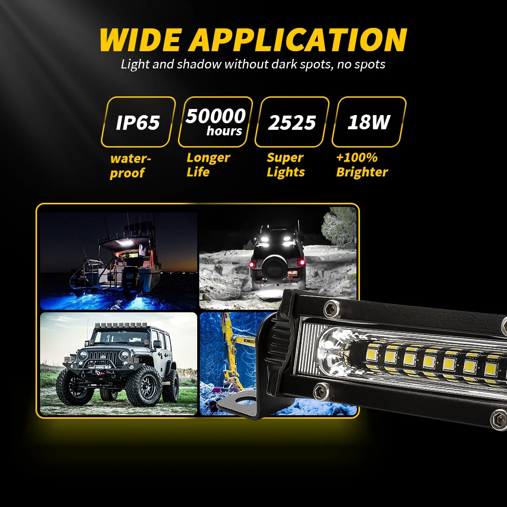 مصباح كاشف للطرق الوعرة ، عمود إضاءة ليد صغير للعمل ، جيب P ، JK ، 4Wd ، شاحنة 12V-24V ، 9LED