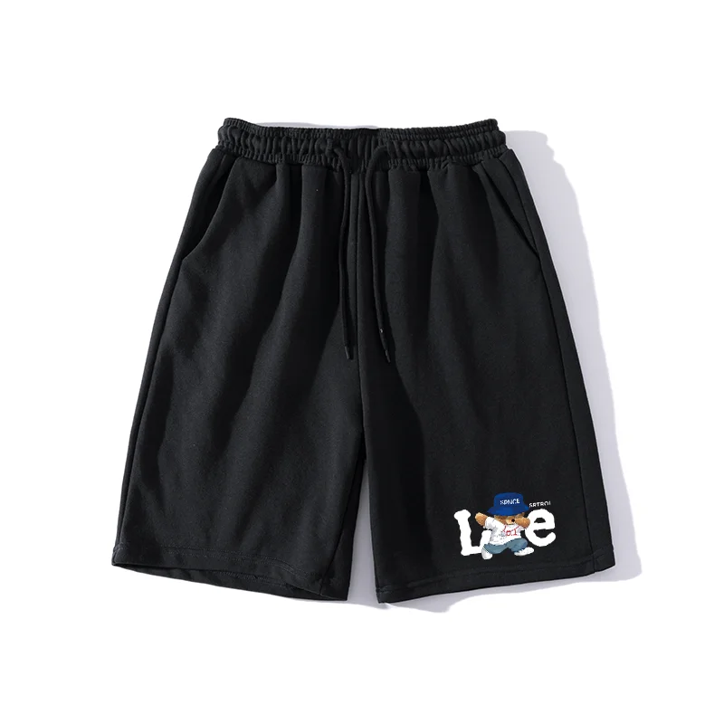 

Live Men's Jorts Le Navy Shorts Casual Running Pants Elastic Drawstring Waist Bear Graphic Comfort 2025 Summer Women Jorts moto