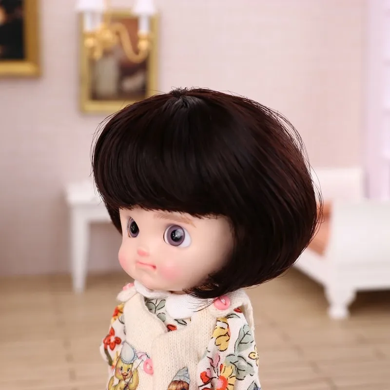 

Bjd Toys Bjd Wig Hair Brown Ob11 1/12 Doll Wig Soft Imitation Wool Wig Silk Imitation 4 Style Color Bjd Wigs Doll Accessories