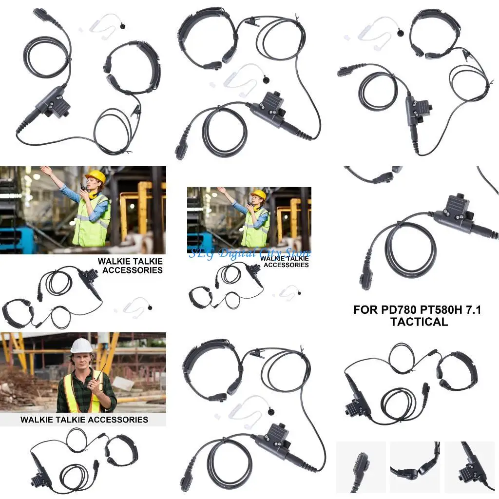 

U75B Воздушная трубка с вибрацией в горле Микрофонные гарнитуры U94 Адаптер PTT для радио PD780 PT580H PD780G