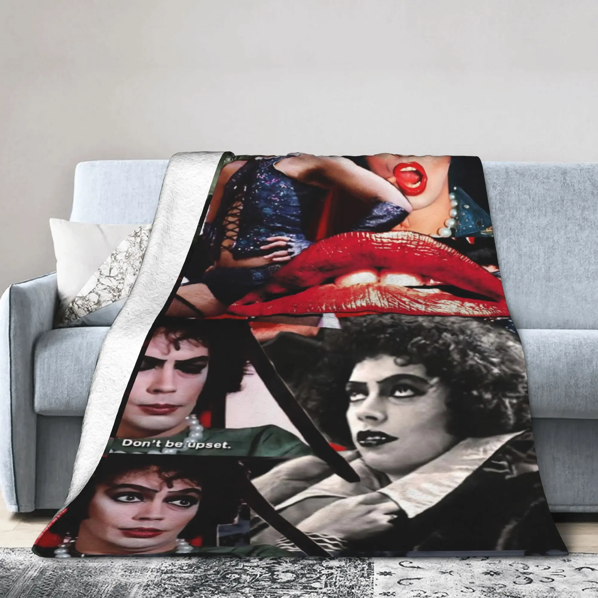 Frank Tim Curry Blankets Velvet The Rocky Horror Picture Show Warm Throw Blankets for Bedding Couch Bedspread