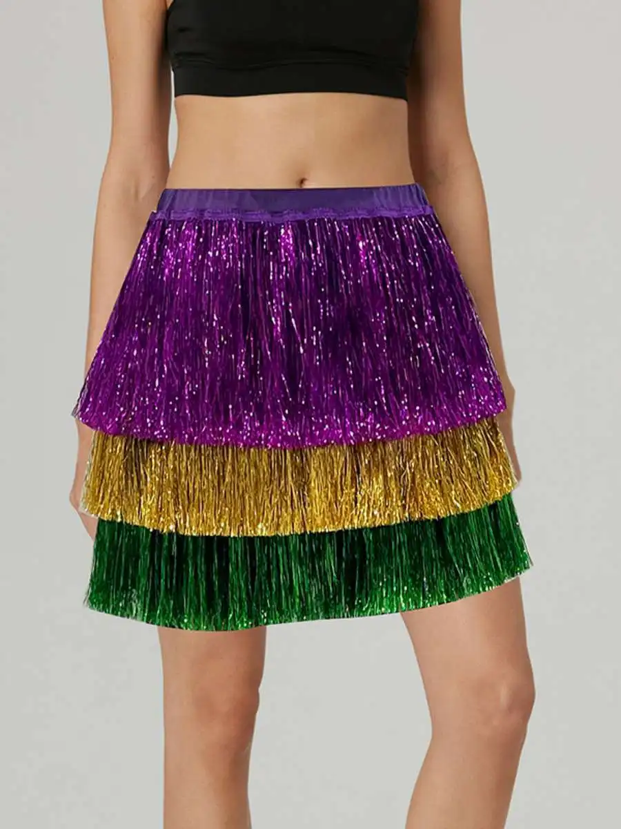 

Сексуальный карнавальный костюм для выступлений на сцене: короткая юбка из металлической проволоки, А-силуэт, из полиэстера и атласа, для женщин среднего возраста.