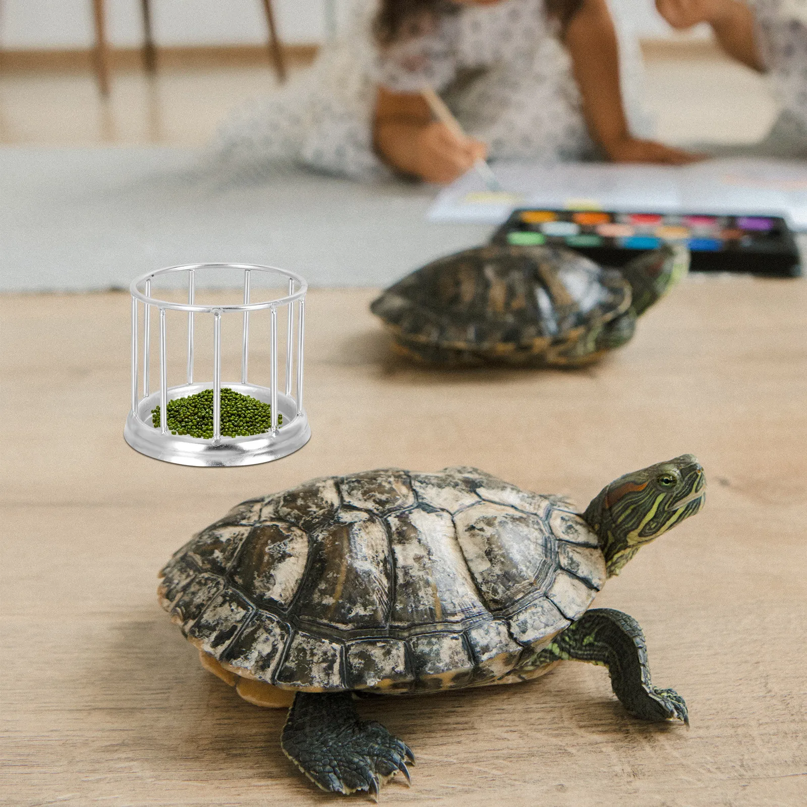 1Pcs Stainless Steel Reptile Feeder Dish Smooth Safe Non Toxic Automatic Drinking Food Container for Lizard Turtle Gecko