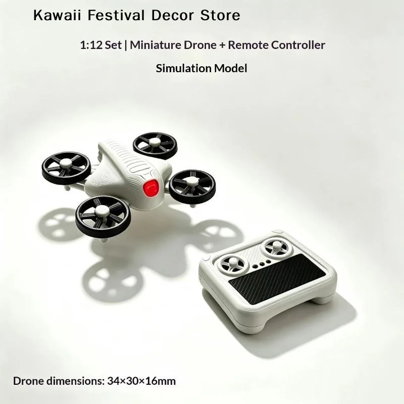 【K】1: 12 Scale Miniature Remote Control Drone Model, Miniature Scene Props, Dollhouse With A Strong Sense Of Technology.