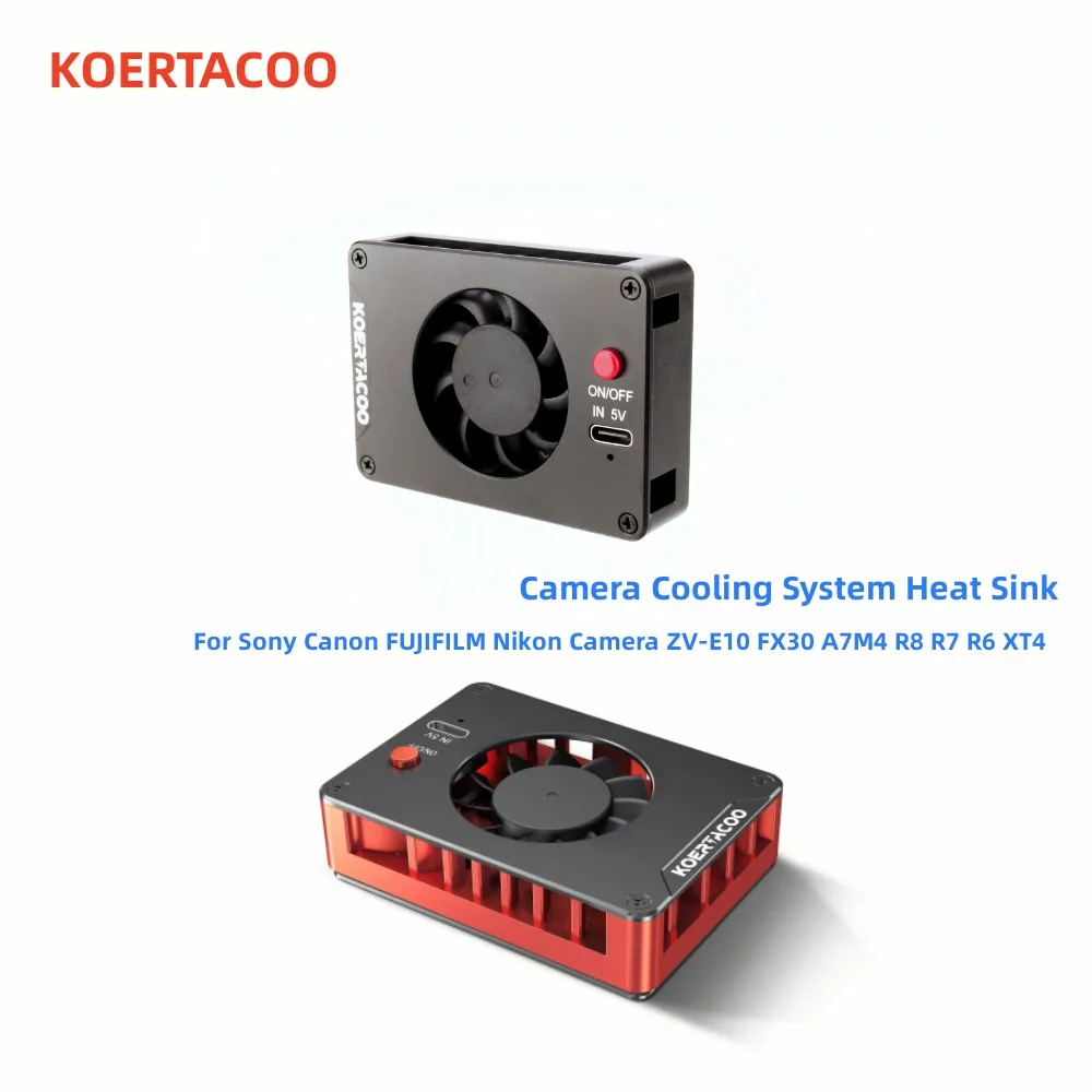 

Система охлаждения для камеры KOERTACOO, теплоотвод, охлаждающий вентилятор для камер Sony, Canon, FUJIFILM, Nikon, ZV-E10 FX30, A7M4, R8, R7, R6, XT4
