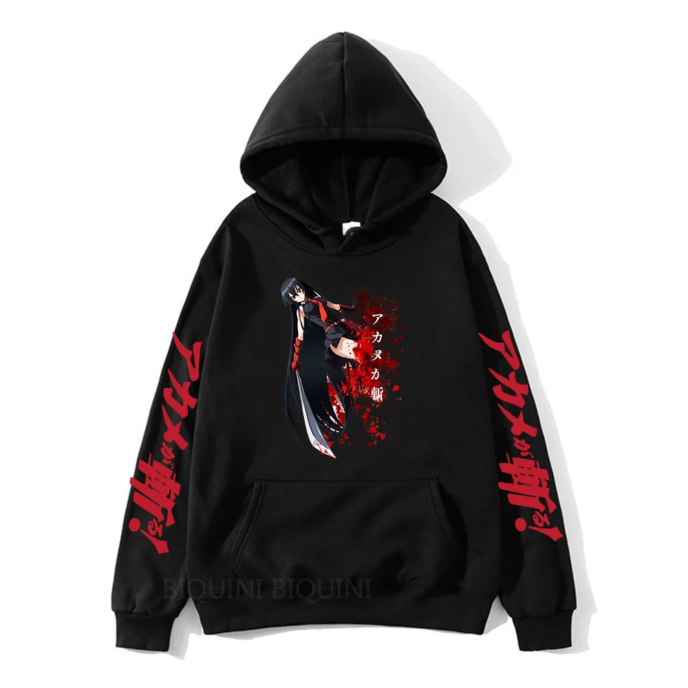 2024 Akame Ga Kill Anime Hoodie Printing Men Winter Fashion Japanese Sweatshirt Long Sleeves Hooded Pollover Regular Fit Fleece