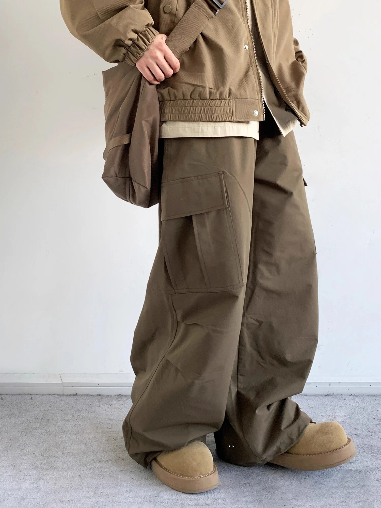 

Ретро японские солдатские рабочие брюки с парашютом для мужчин и женщин, летние свободные повседневные длинные брюки с широкими штанинами длиной до пола