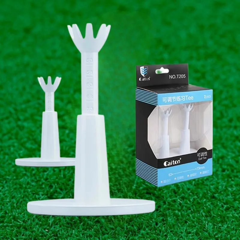 

Упаковка из 2 тройников для гольфа, регулируемая высота от 53 мм до 73 мм, футболка для гольфа с низким сопротивлением, мягкий пластиковый тренировочный коврик, футболка в штучной упаковке