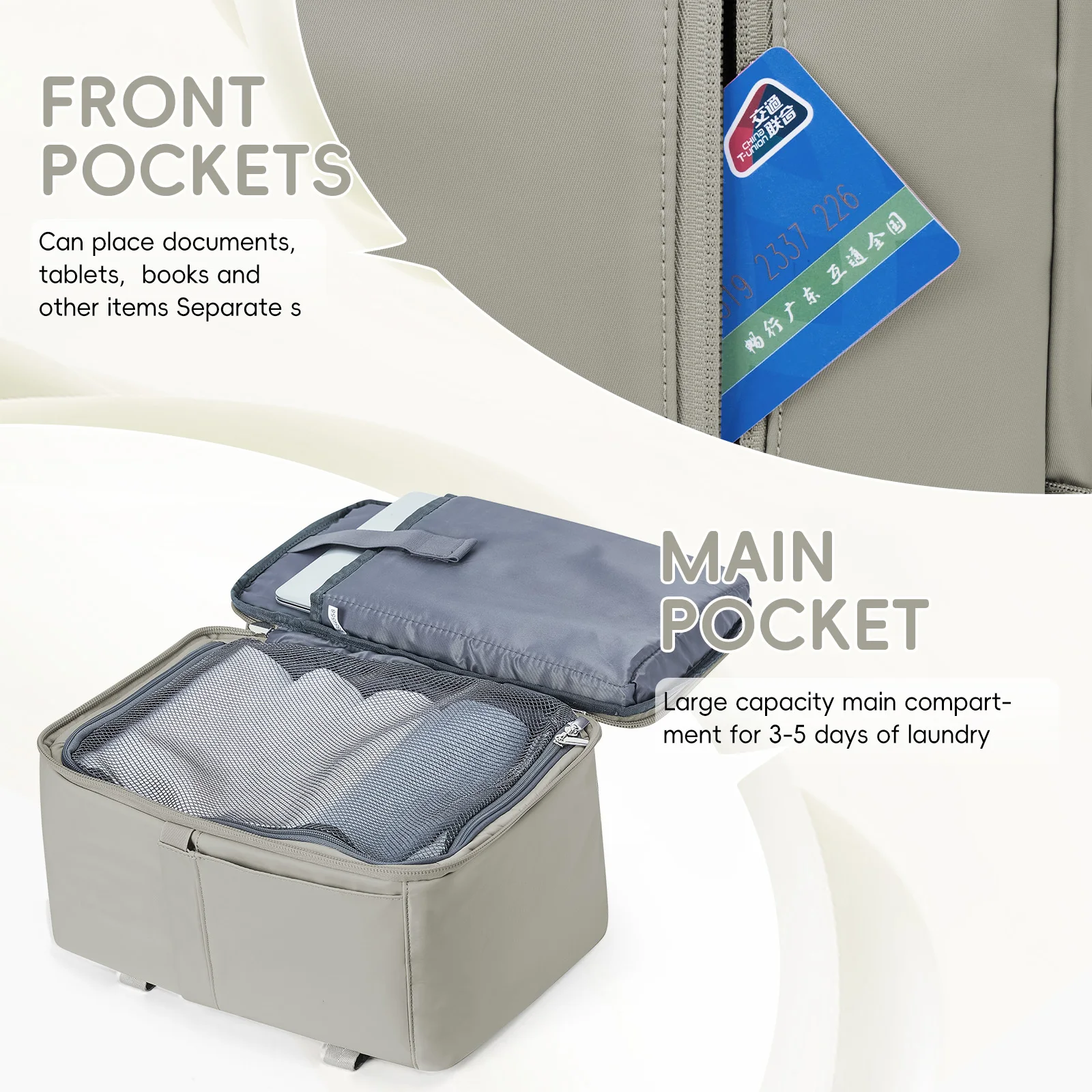 حقيبة ظهر Ryanair 40X20X25 Cabin حقيبة ظهر للأمتعة اليدوية، حقيبة ظهر للكمبيوتر المحمول، حقيبة ظهر للرحلات القصيرة للنساء والرجال، حقيبة ظهر تنفيذية #3