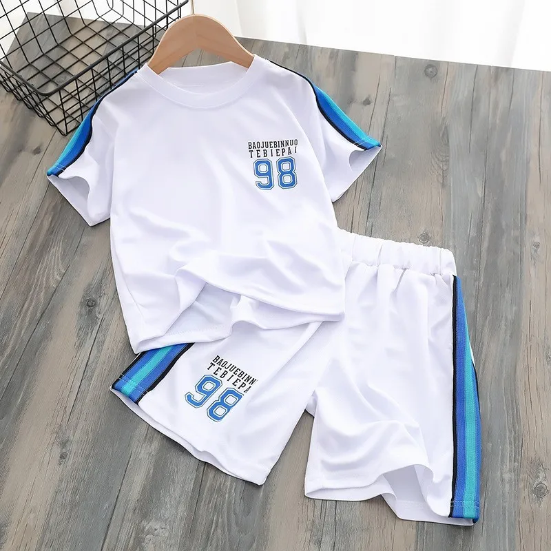 Children's Suit Children's Basketball Uniforms Summer Sports Leisure Breathable Short-Sleeved Shorts Quick-Drying Clothes