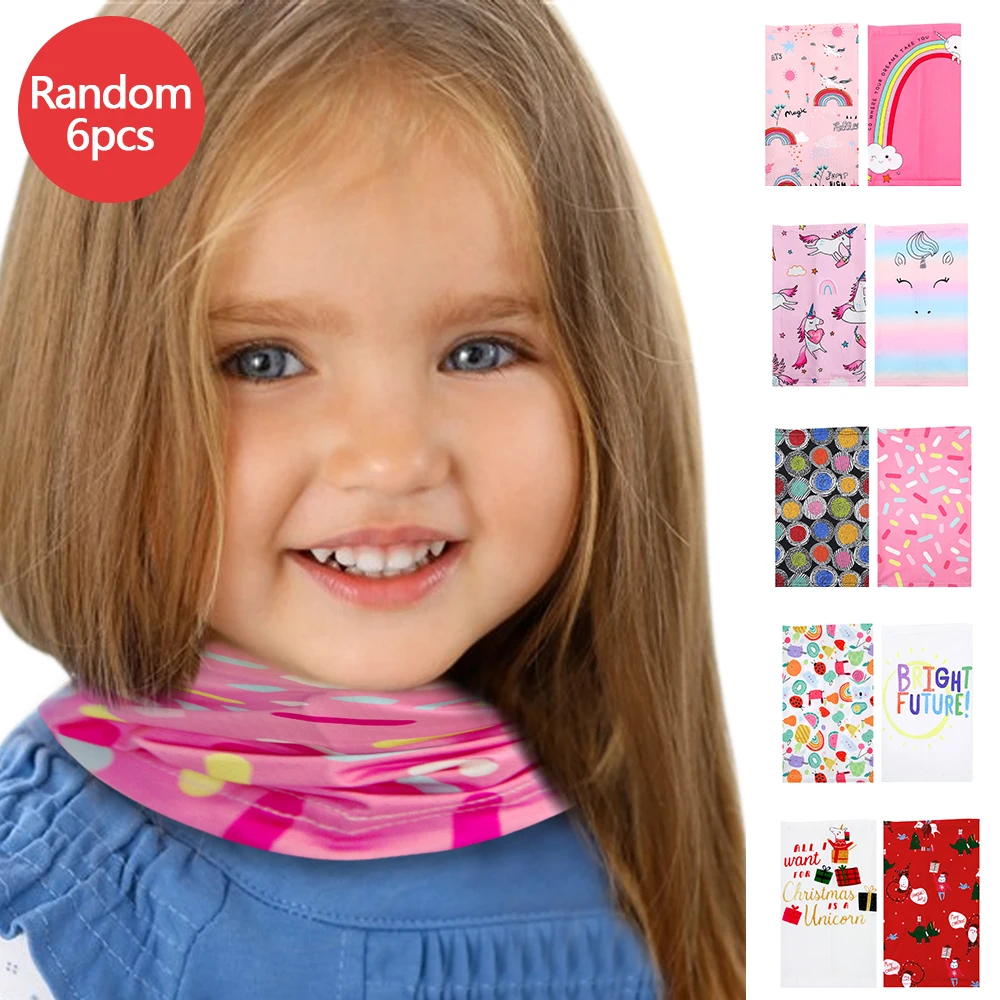 

Random 6 pcs Cute scarf for girls in autumn and winter, windproof, warm and multi-functional