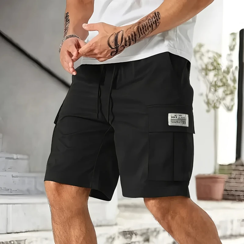 Men's Loose Work Cargo Shorts; Summer Comfort Workwear ; Multi-pocket; Outdoor Leisure Sport Beach Pants Man ; Elastic Waistband