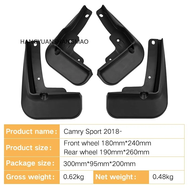 Mudguard Car Accessories for Toyota Camry Sport Regular Version 2018-2023 Mud Flaps for Fender 4PCS Black ABS Splash Guards  Set