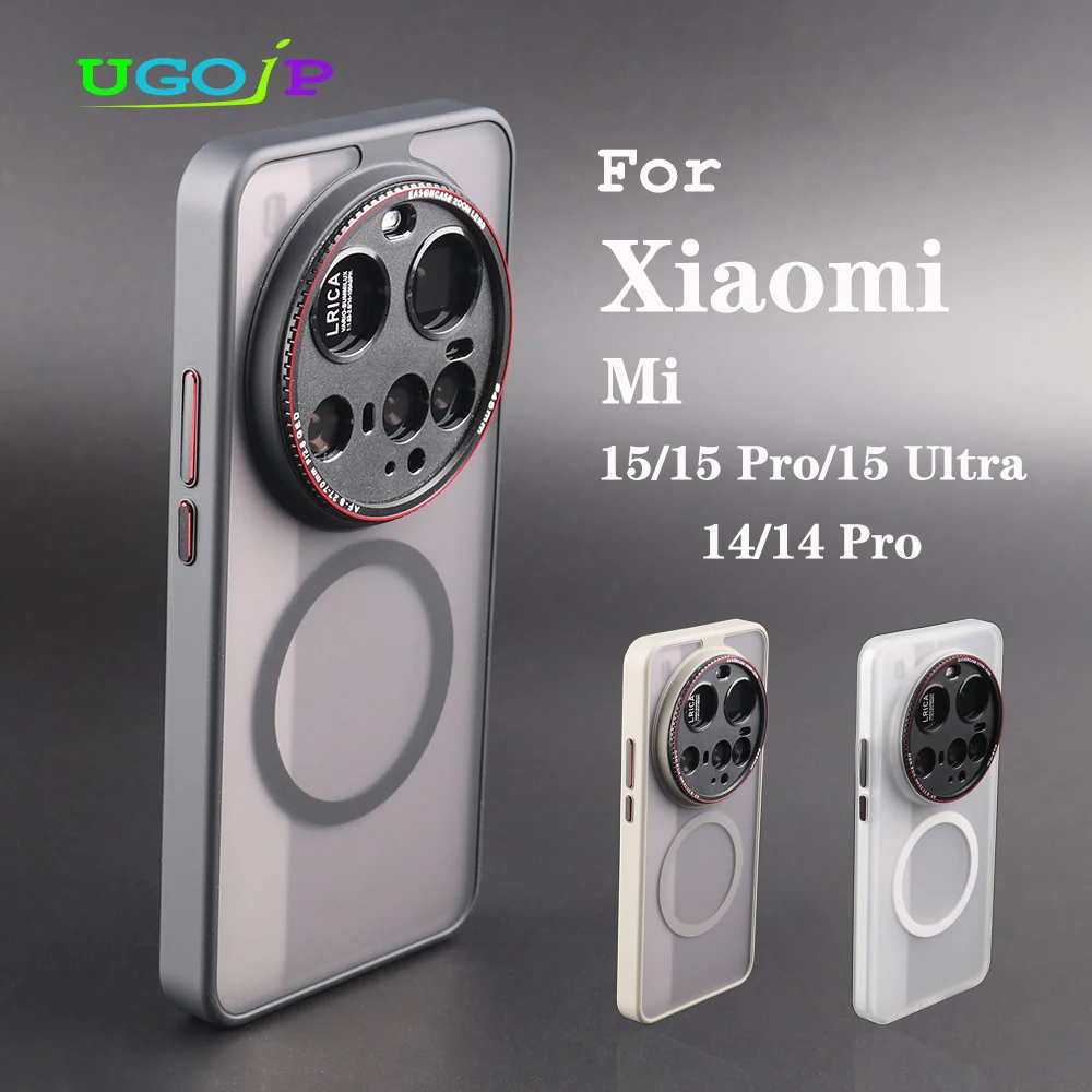 

UGOjP для Xiaomi Mi 15 Ultra 15 Pro 14 Pro матовый чехол для телефона с защитной рамкой для камеры, магнитная матовая защитная задняя крышка для ПК