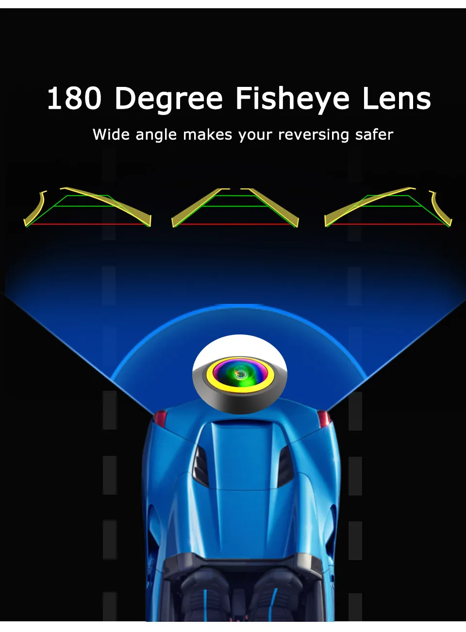 AHD Fisheye Dynamische Trajektorien-Rückfahrkamera für BMW 1er 6er Serie F6 F12 F13 F20 F21 E63 E64 E81 E87 E85 E86 – Detail 6