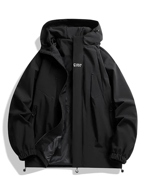 

Мужская уличная ветровка Jaet, ветрозащитная верхняя одежда из полиэстера, подставка, длинная застежка-молния све, с капюшоном, цветная пружина...