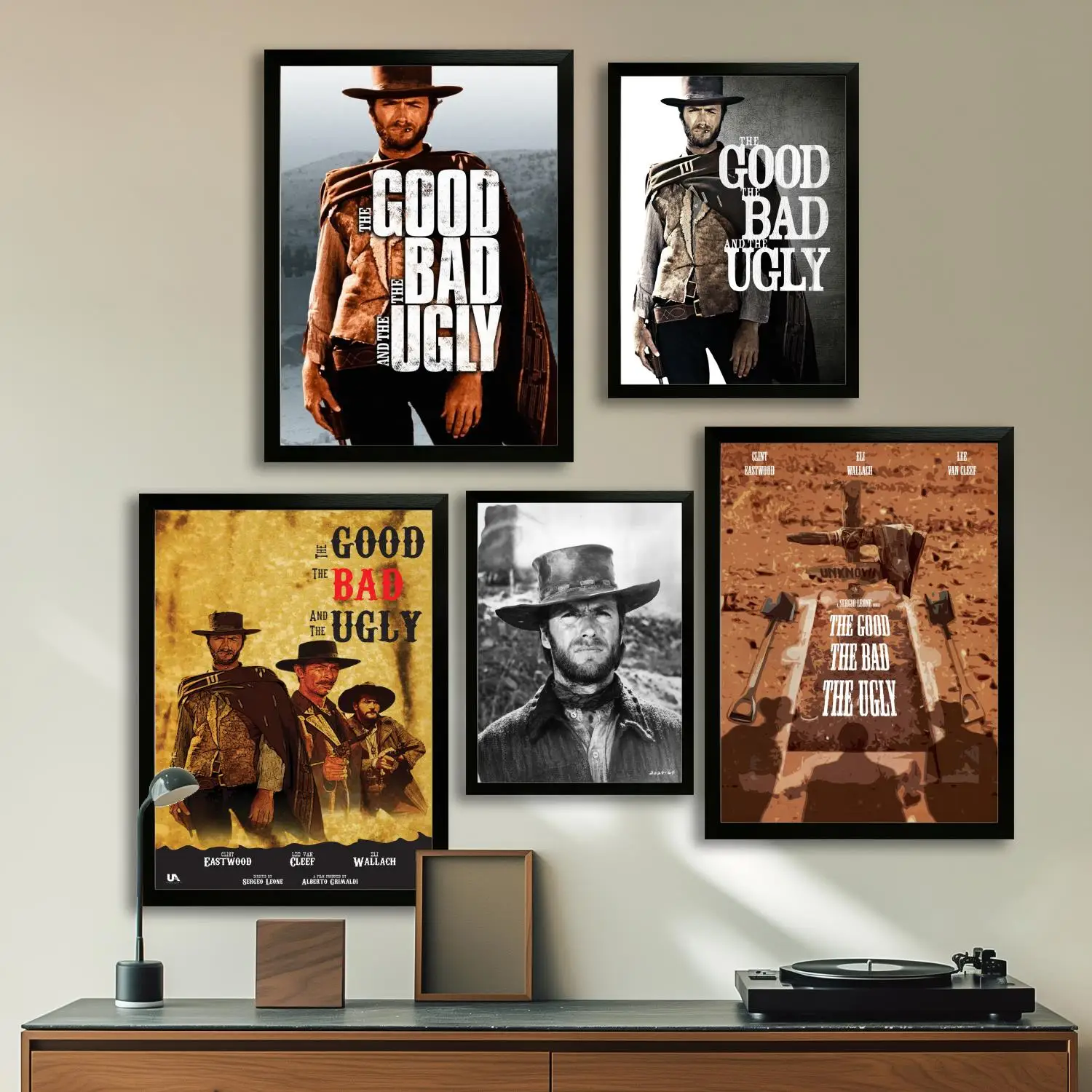 Póster artístico en lienzo del bueno, el malo y el feo, arte de pared, impresión, familia moderna, decoración de dormitorio, carteles, pintura decorativa