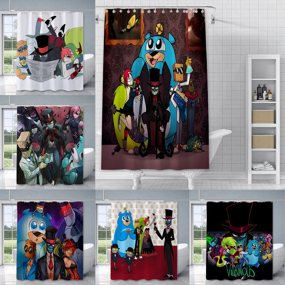 

Cartoon V-Villainous Shower Curtain Waterproof Polyester Fabric Paint Colorful Bath Curtains Home Bathroom Curtain With Hook