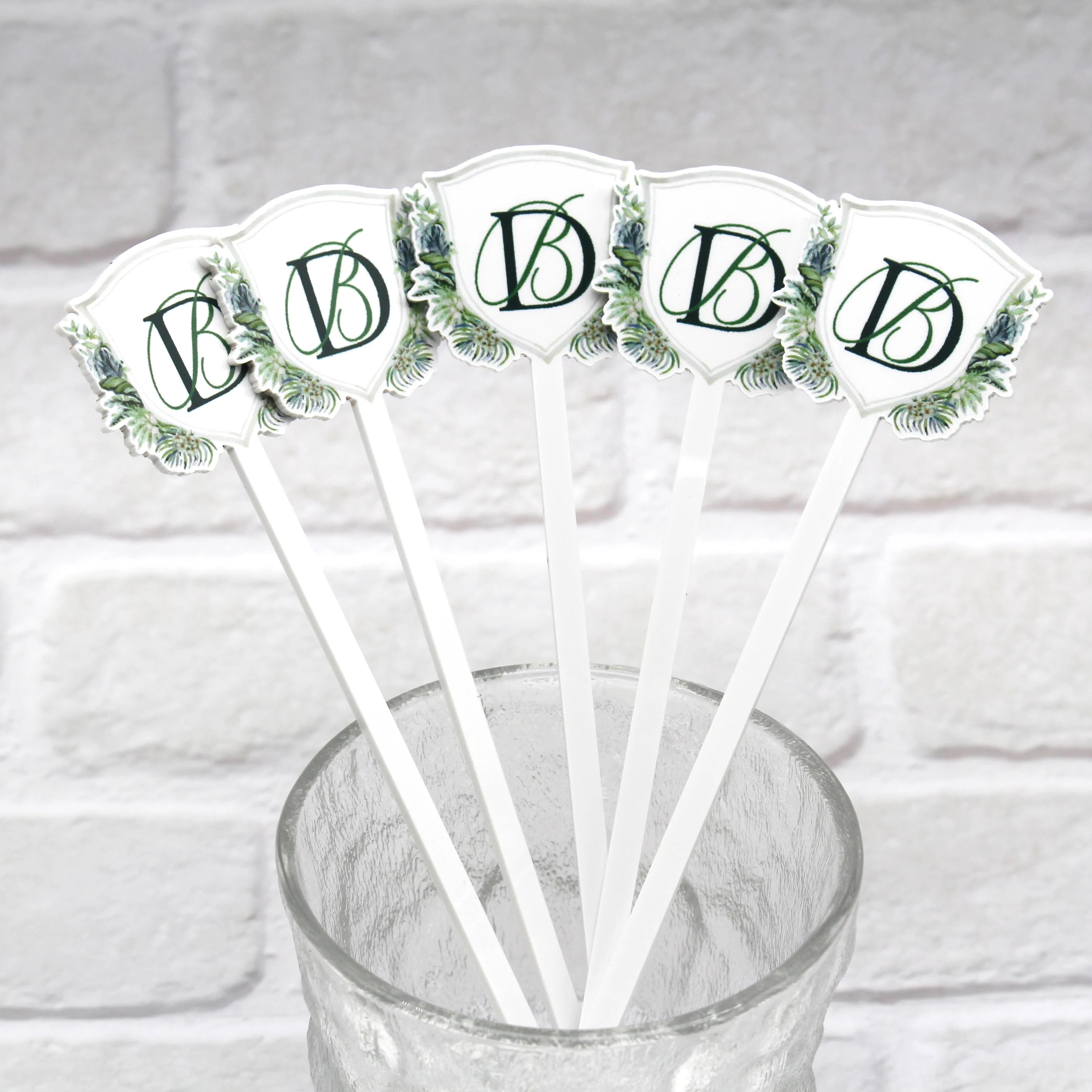 10/30/50/100pcs White Personalized Acrylic Name Drink Stirrers tags Cocktail Bar Birthday Baby Shower Wedding Gift Decor Party