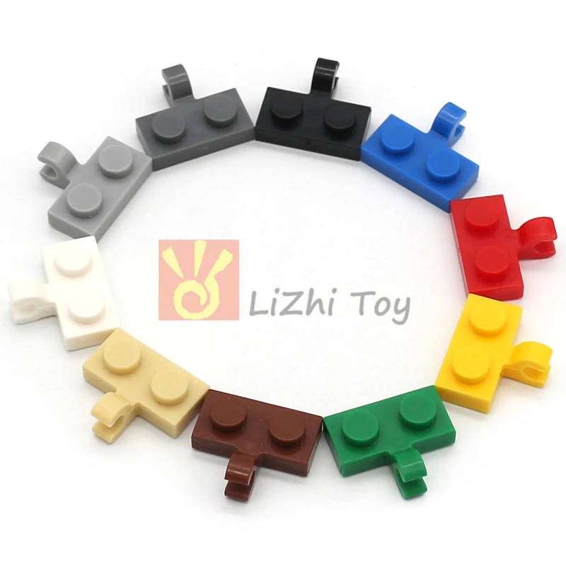 50pcs MOC Plate Modified 1x2 with Clip on Side Compatible 65458 11476 Self-Locking Bricks Building Blocks Bricks Toy Accessories